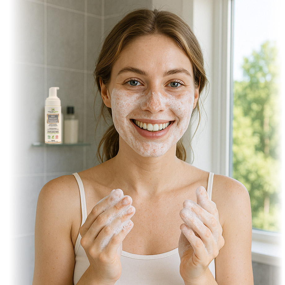 Cosmétiques visage et corps BIO BULLES mousse visage nettoyante
